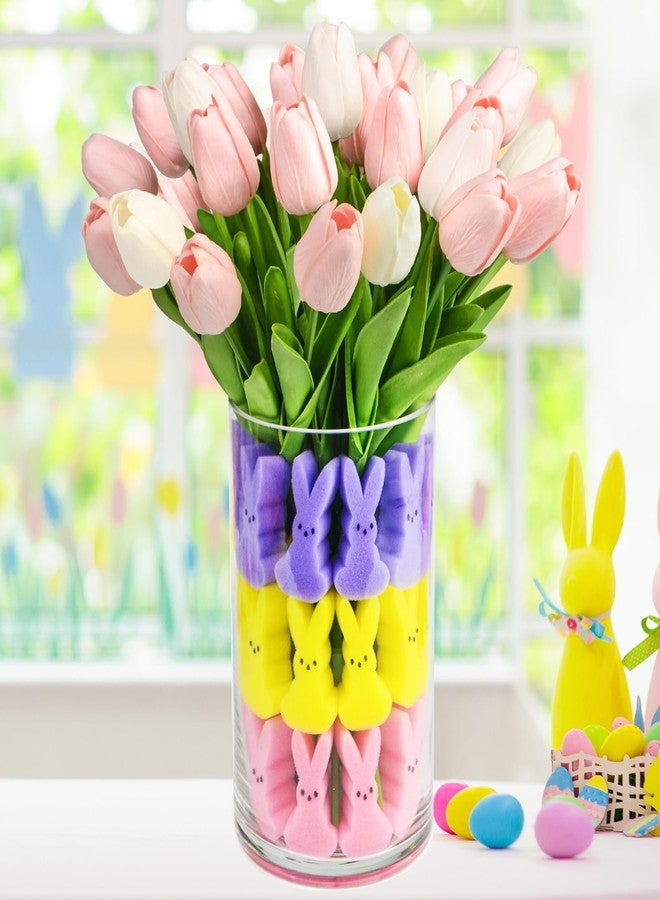 letesult Easter Bunny Vase Filler Decorations, 16 PCS Tulips Artificial Flowers & 45 PCS Bunnies Vase Filler Kit, Easter Spring Rabbit Flowers Vase Filler for Table Centerpiece Spring Home Decoration - Image 1